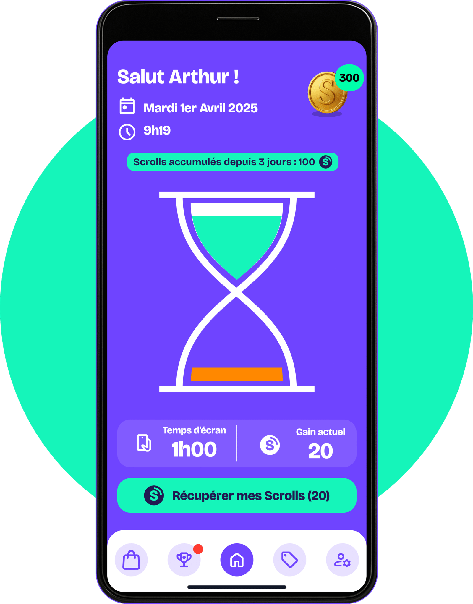 Ecran daccueil de l'application